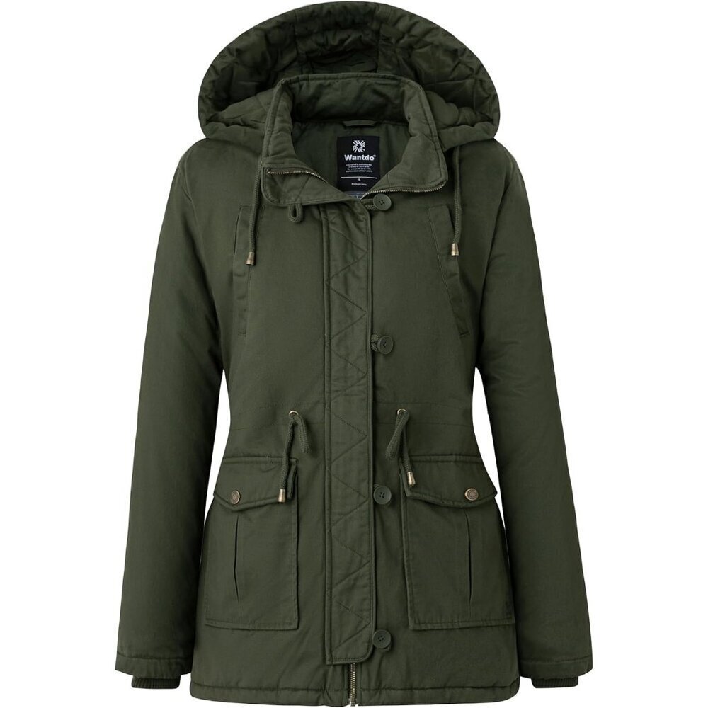 Women's Winter Thicken Puffer Coat Warm Fleece Lined Parka Jacket with Hood